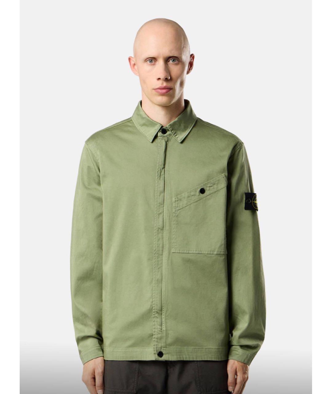 STONE ISLAND Салатовая хлопковая куртка, фото 6