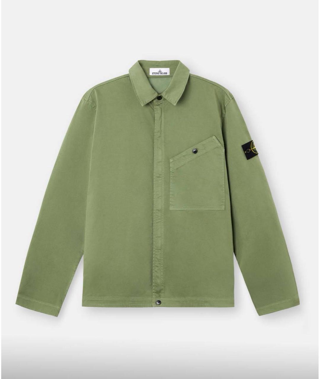 STONE ISLAND Салатовая хлопковая куртка, фото 8