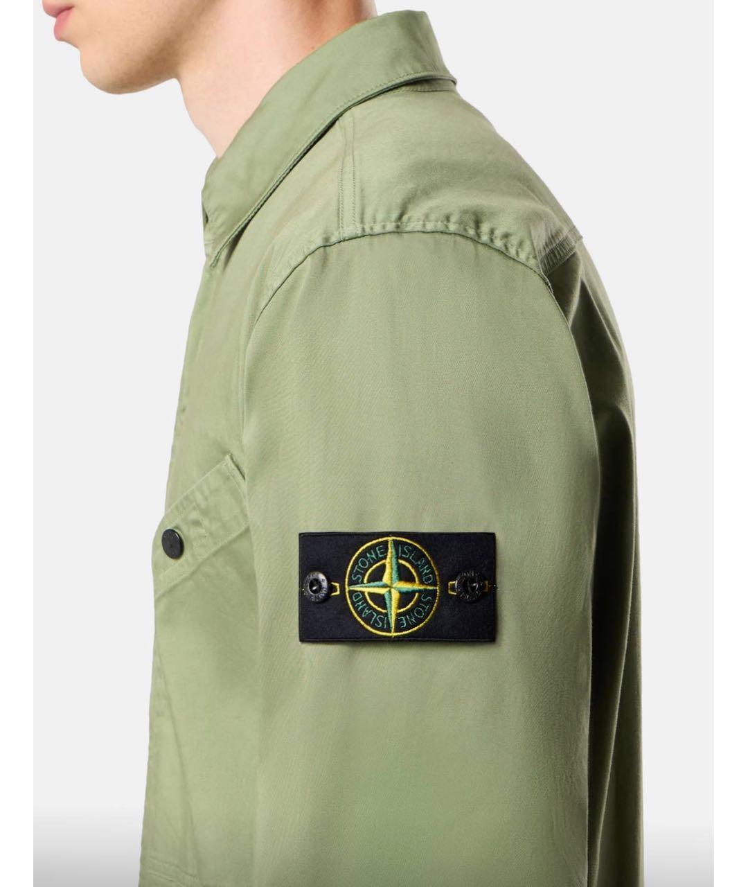 STONE ISLAND Салатовая хлопковая куртка, фото 4