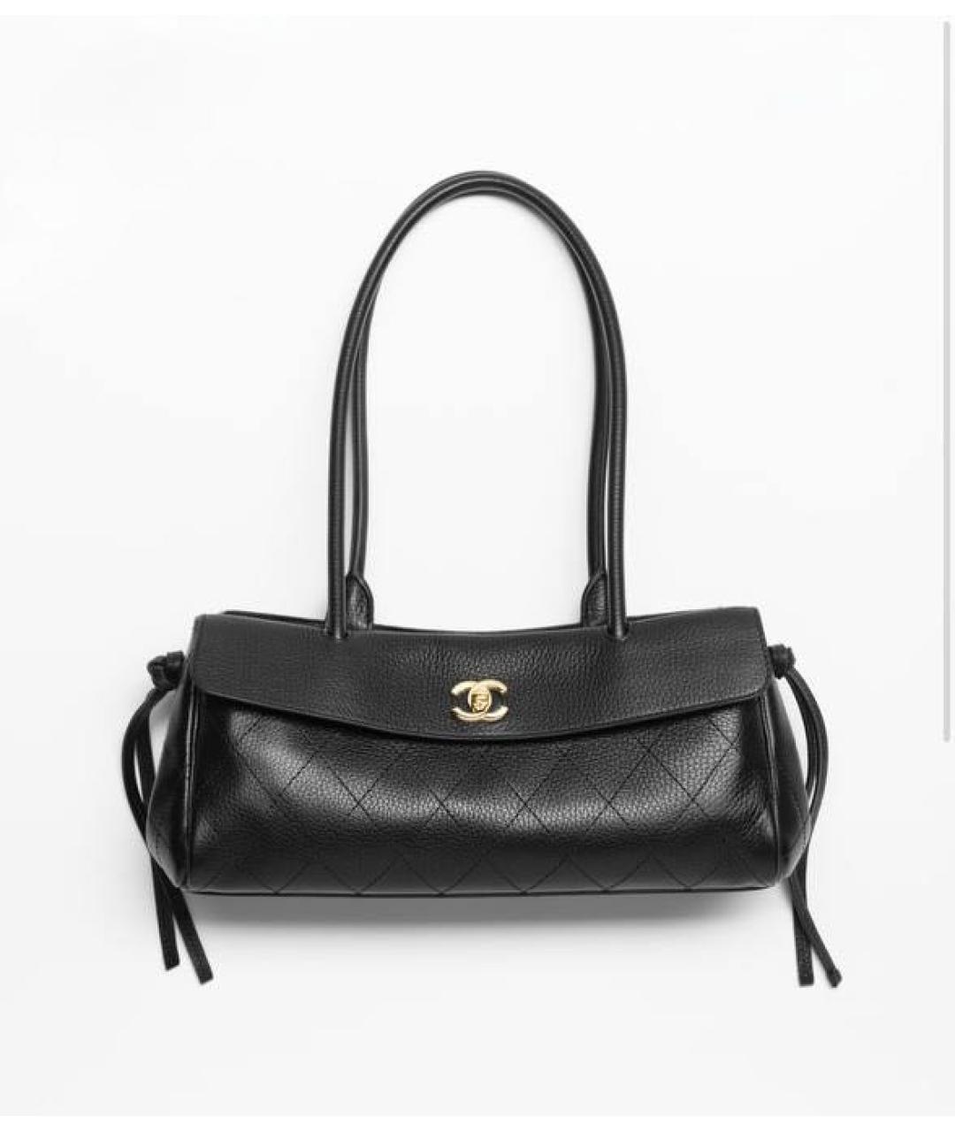 CHANEL Черная кожаная сумка через плечо, фото 3