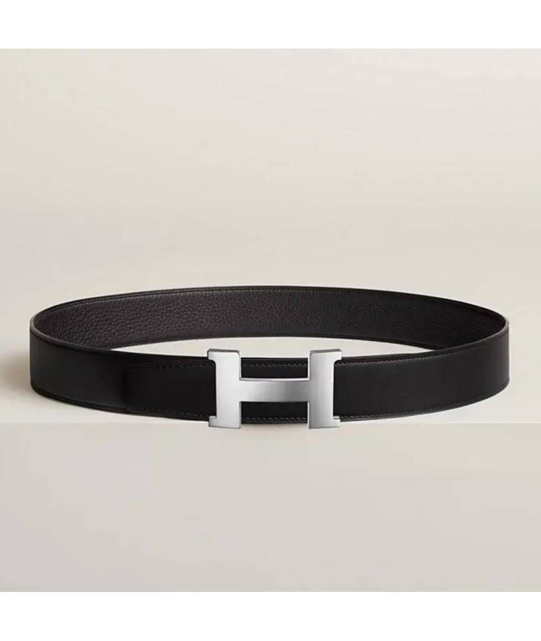 HERMES Черный кожаный ремень, фото 4