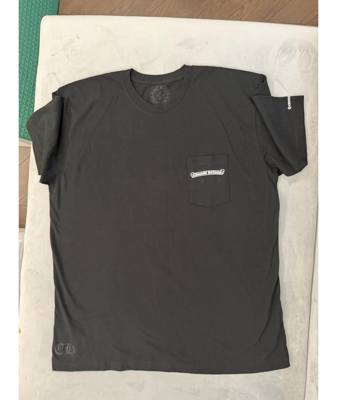 CHROME HEARTS Черная хлопковая футболка, фото 4