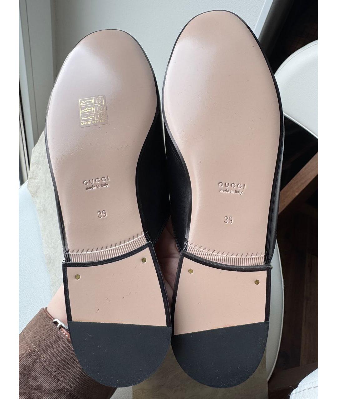 GUCCI Черные кожаные мюли, фото 2