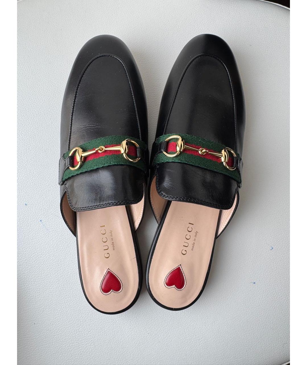 GUCCI Черные кожаные мюли, фото 5