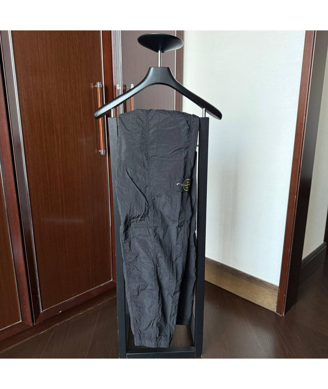 STONE ISLAND Черные полиамидовые повседневные брюки, фото 6