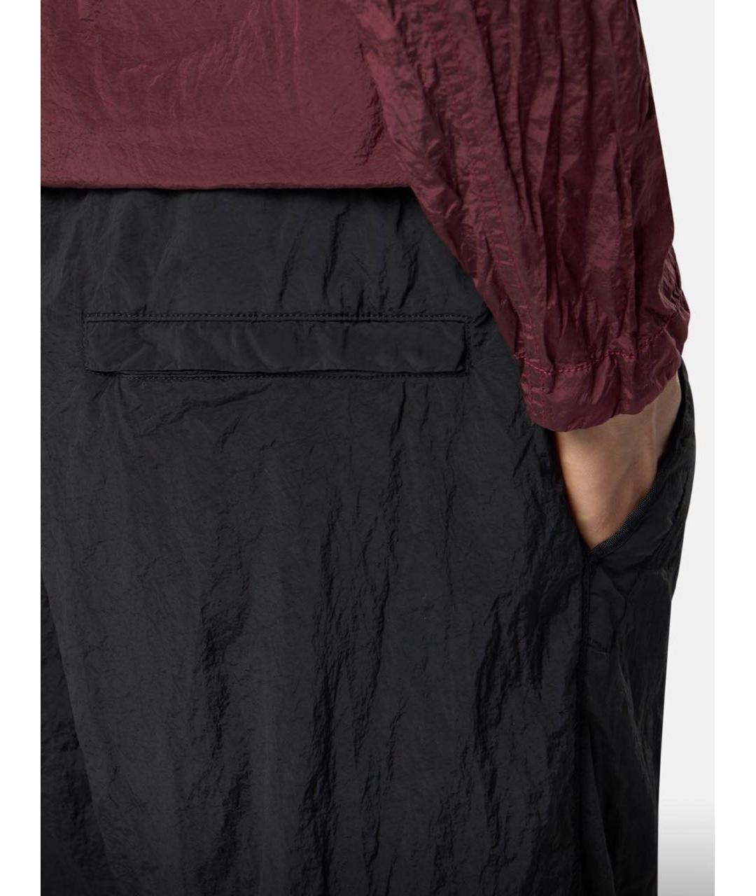 STONE ISLAND Черные полиамидовые повседневные брюки, фото 4