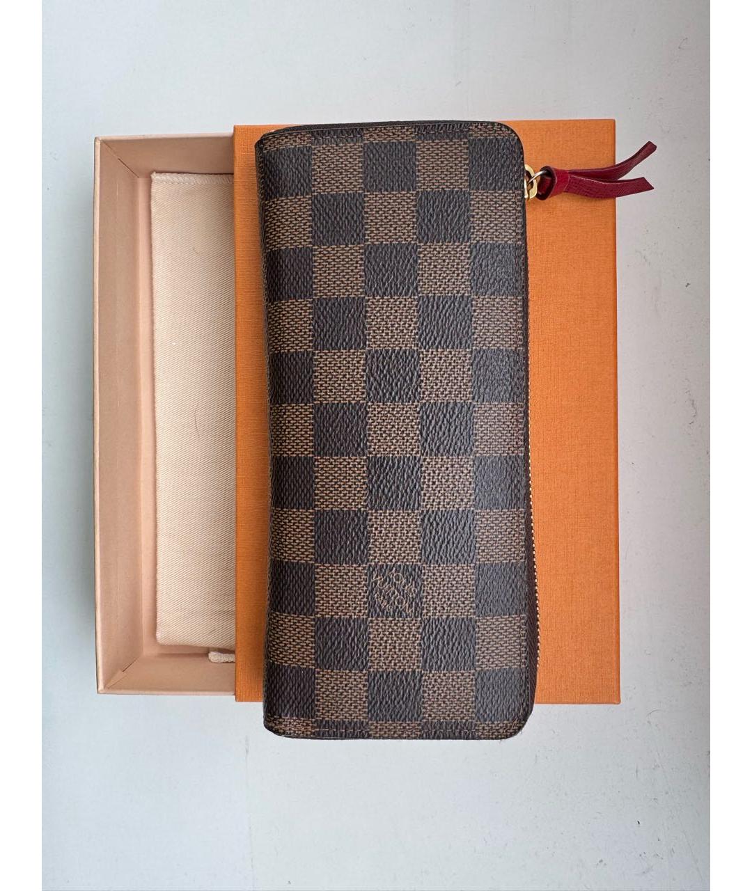 LOUIS VUITTON Коричневый кожаный кошелек, фото 2