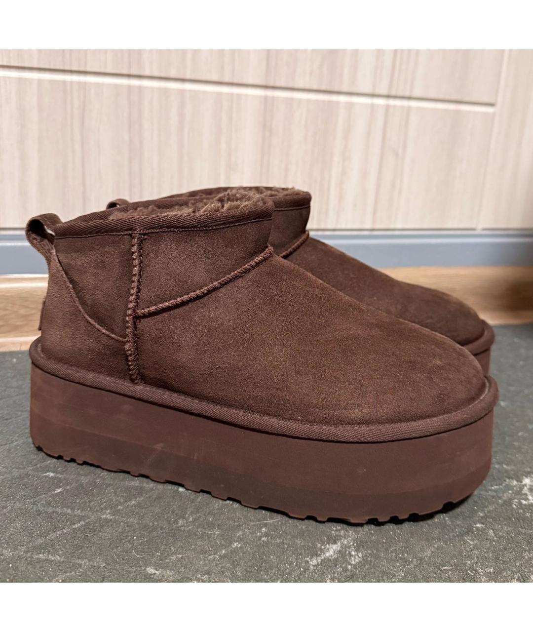UGG AUSTRALIA Коричневые замшевые ботинки, фото 4