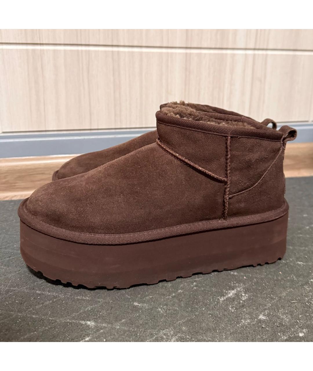 UGG AUSTRALIA Коричневые замшевые ботинки, фото 5