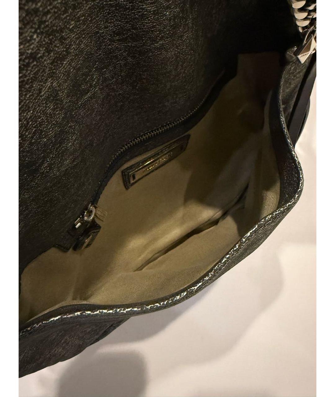 JIMMY CHOO Серебряная кожаная сумка через плечо, фото 5