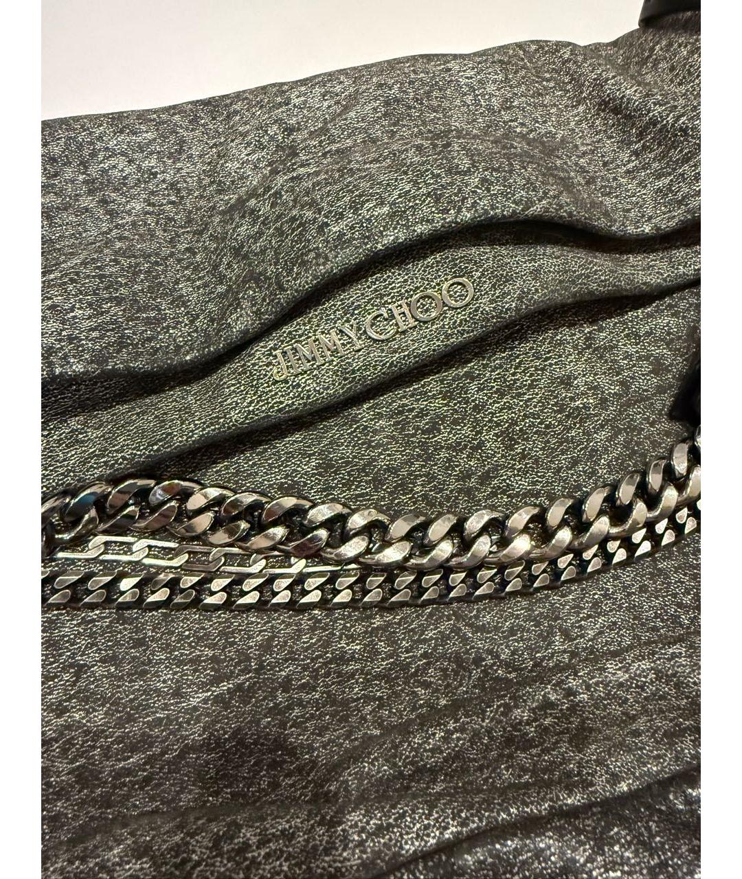 JIMMY CHOO Серебряная кожаная сумка через плечо, фото 2