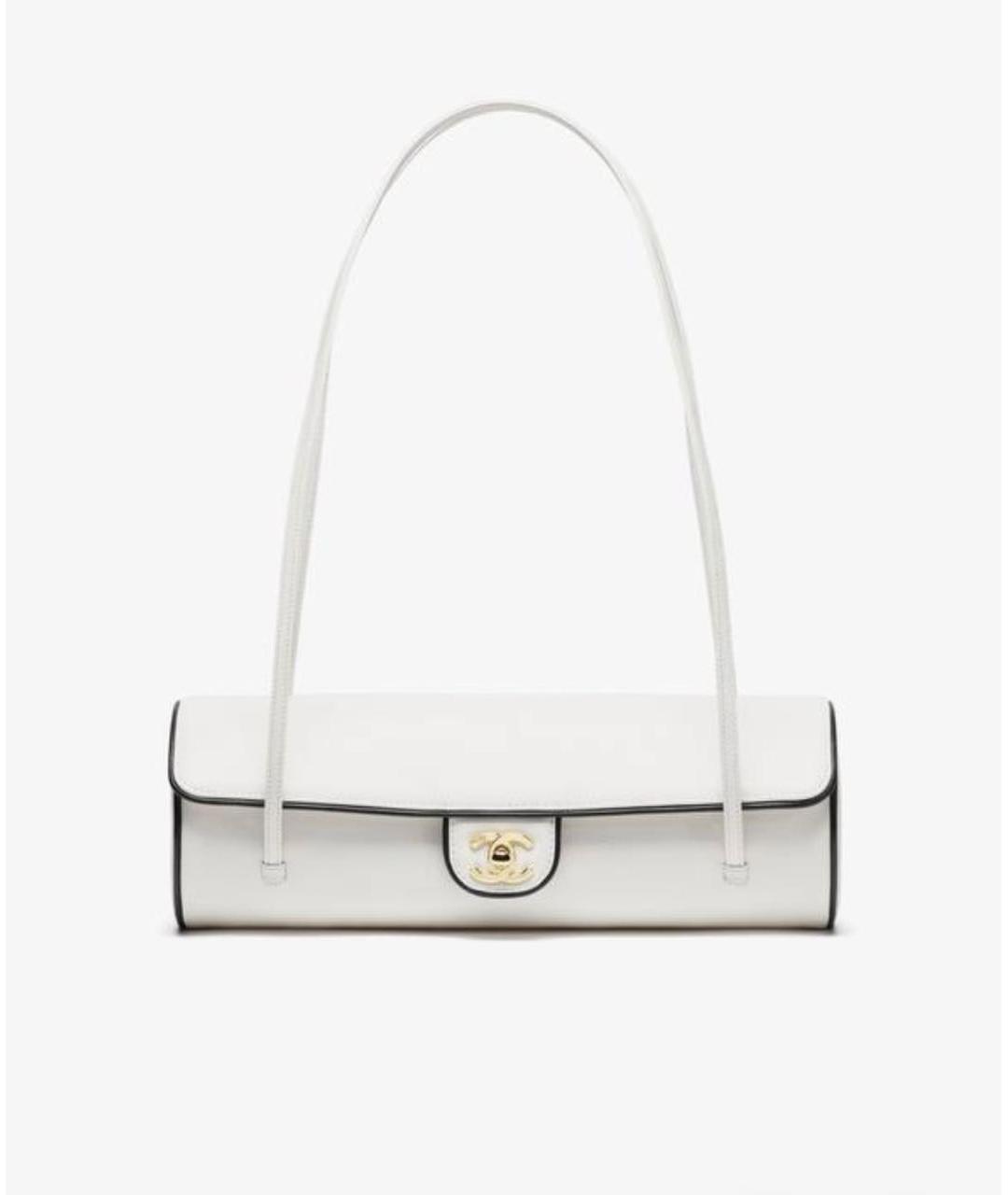 CHANEL Белая кожаная сумка через плечо, фото 3