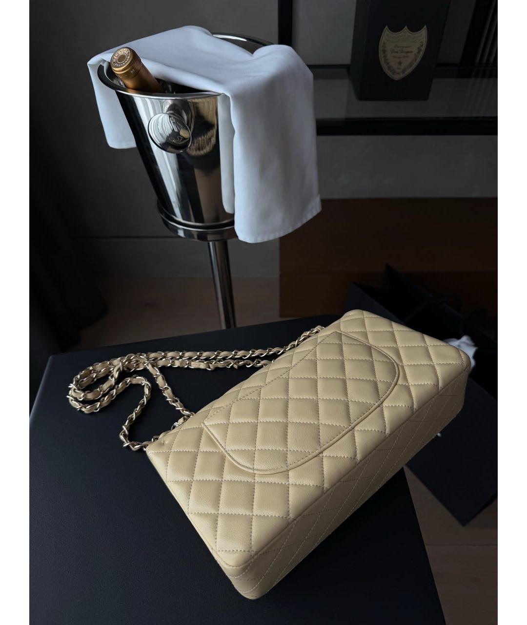 CHANEL Желтая кожаная сумка тоут, фото 6