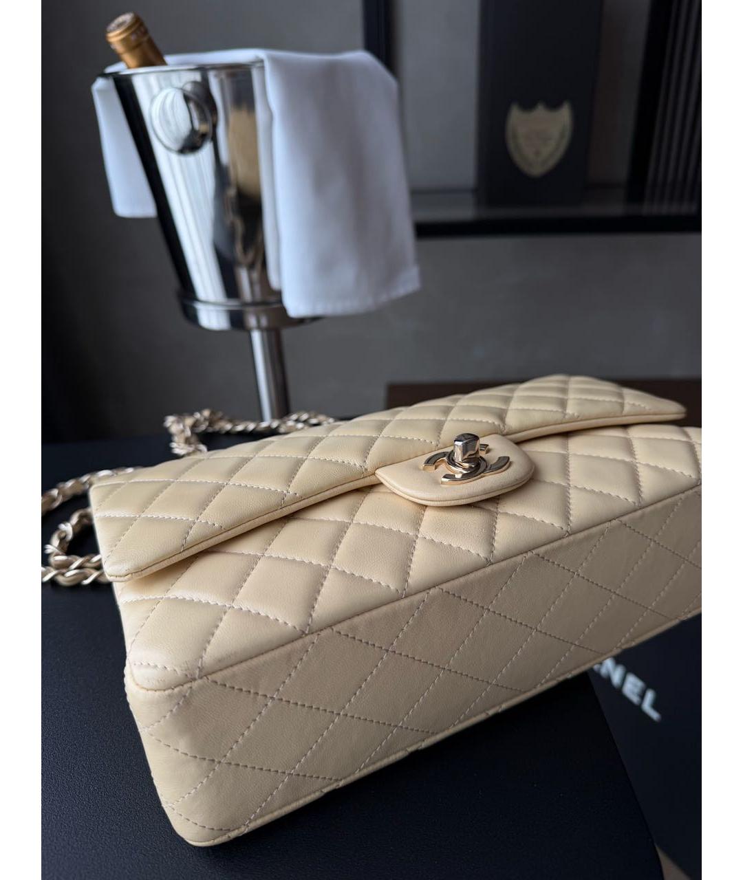 CHANEL Желтая кожаная сумка тоут, фото 5