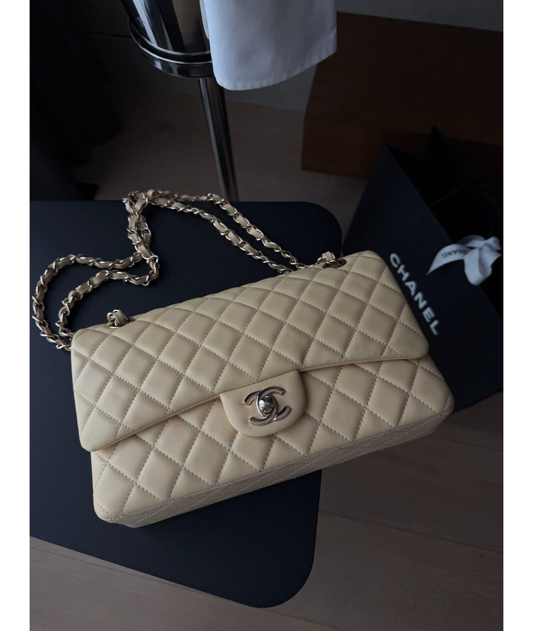 CHANEL Желтая кожаная сумка тоут, фото 3