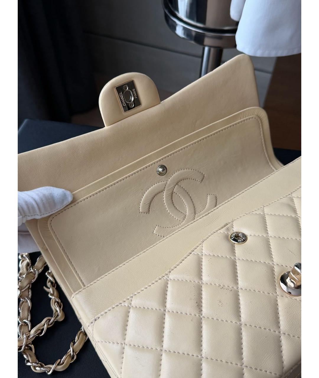 CHANEL Желтая кожаная сумка тоут, фото 8