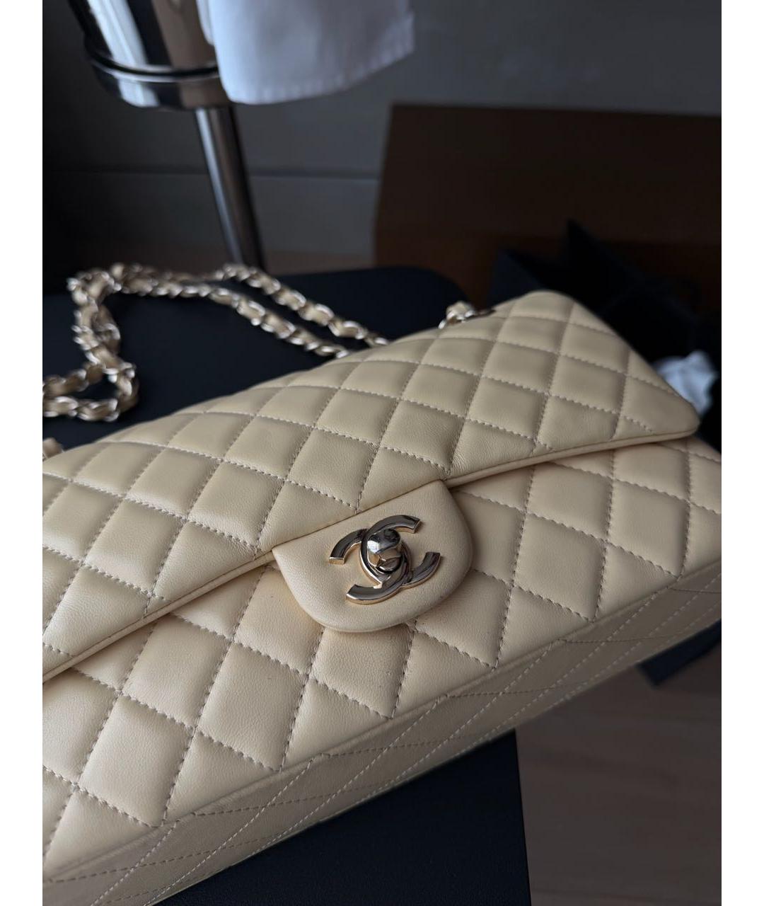 CHANEL Желтая кожаная сумка тоут, фото 4