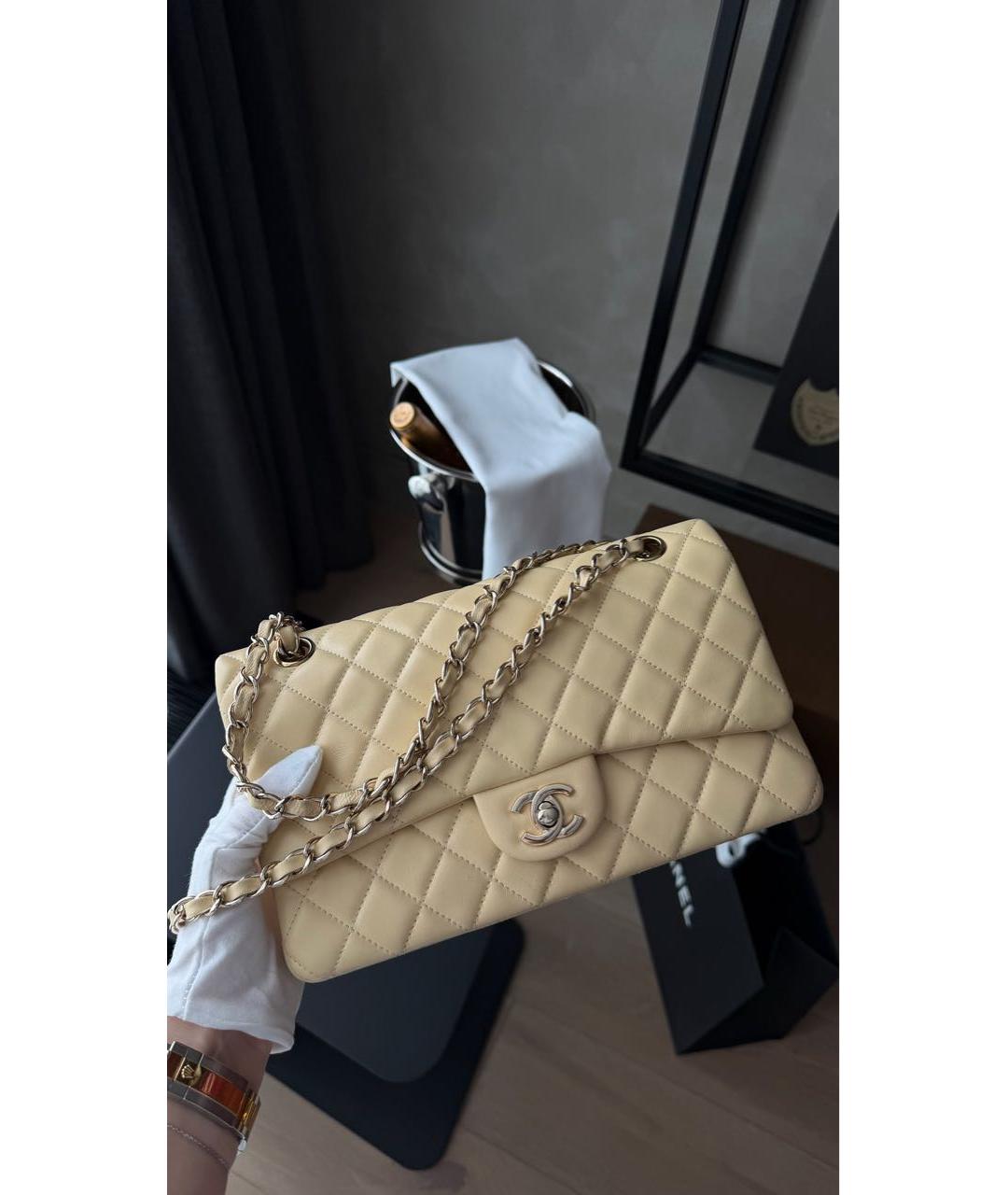 CHANEL Желтая кожаная сумка тоут, фото 2