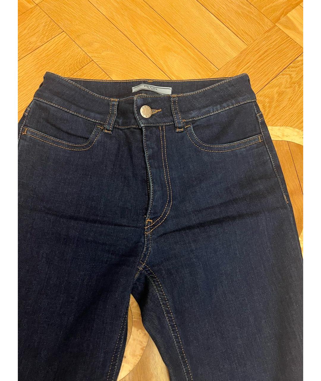 PRADA Темно-синие хлопко-эластановые джинсы слим, фото 6