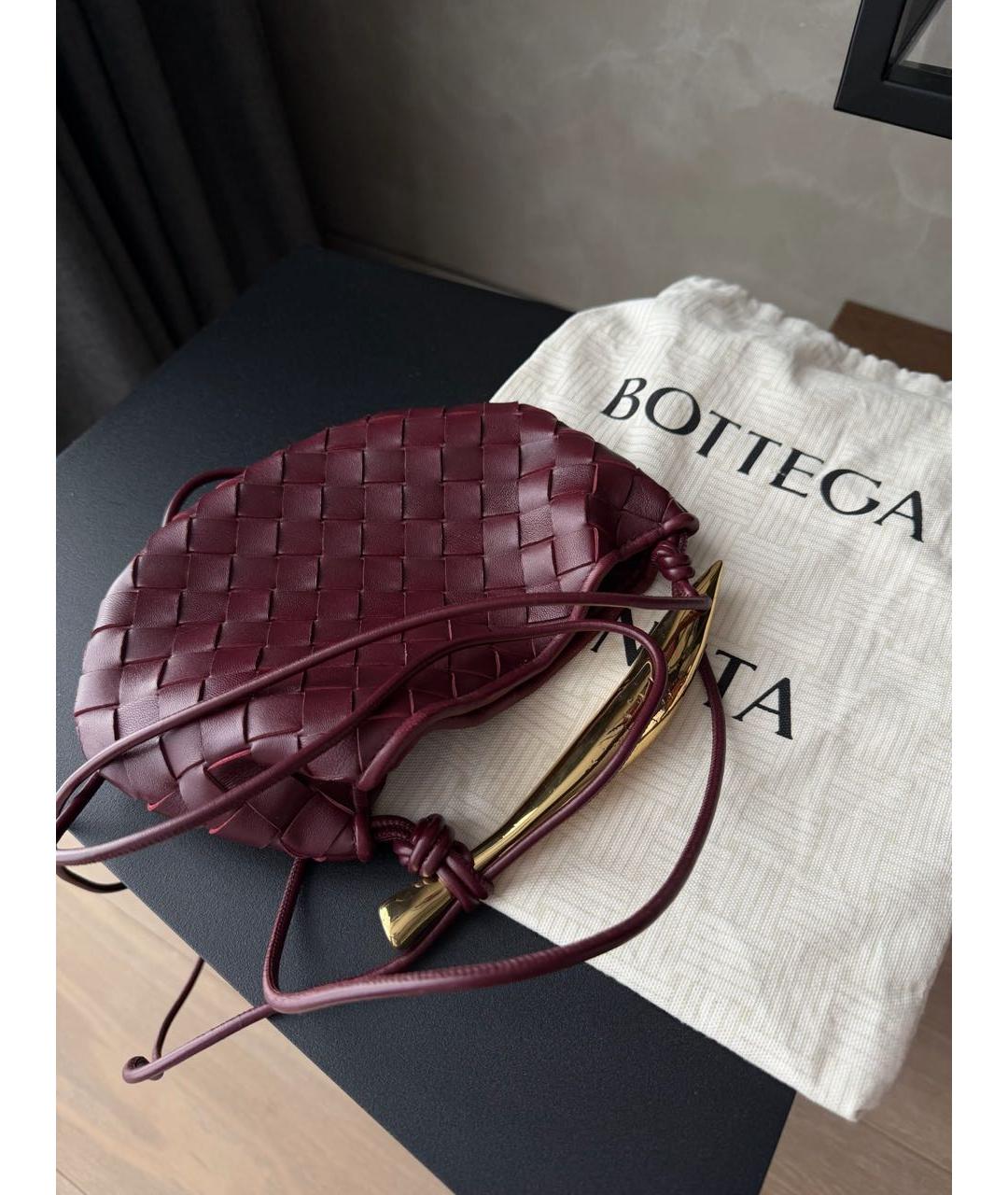 BOTTEGA VENETA Бордовая кожаная сумка тоут, фото 2