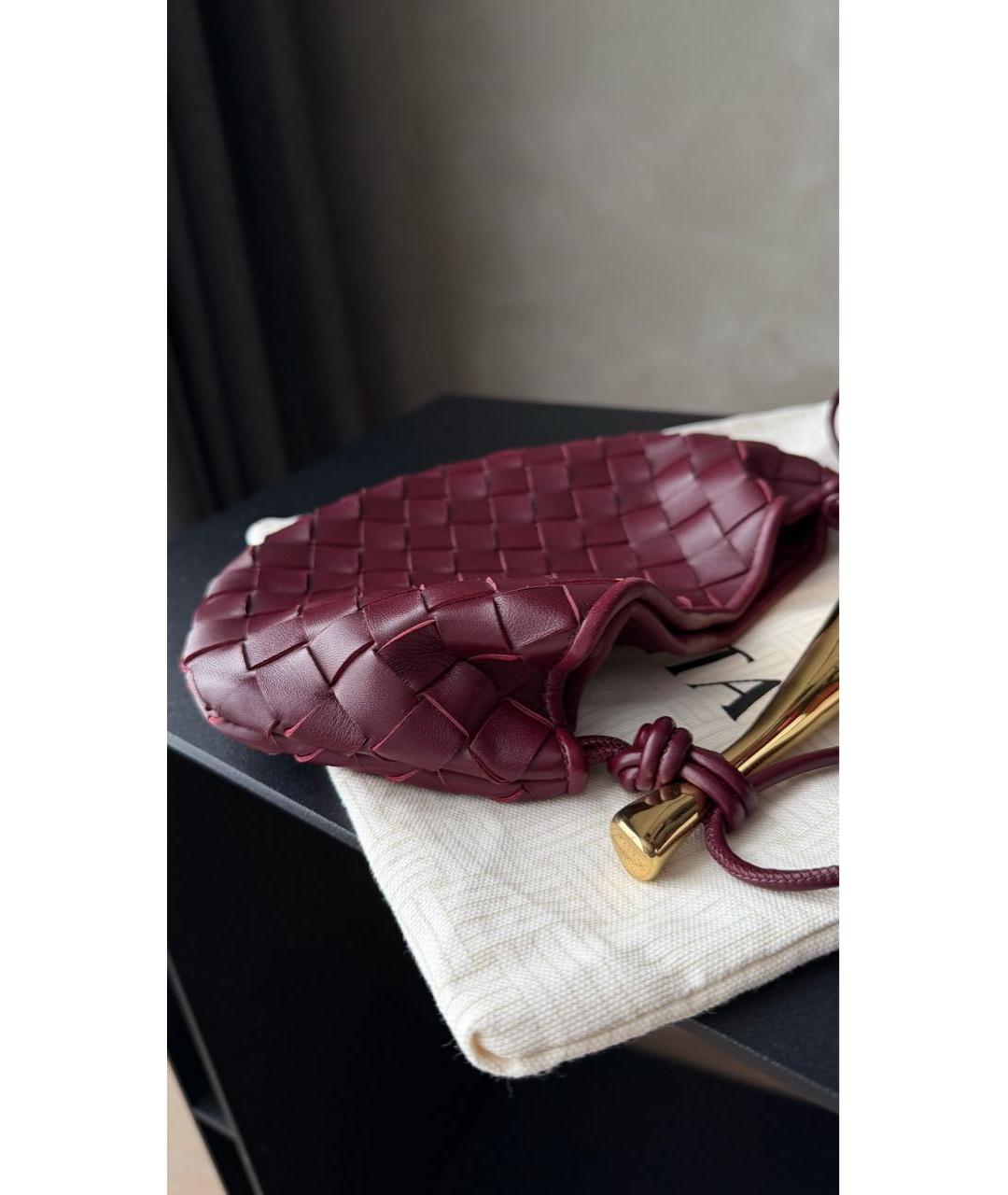BOTTEGA VENETA Бордовая кожаная сумка тоут, фото 4