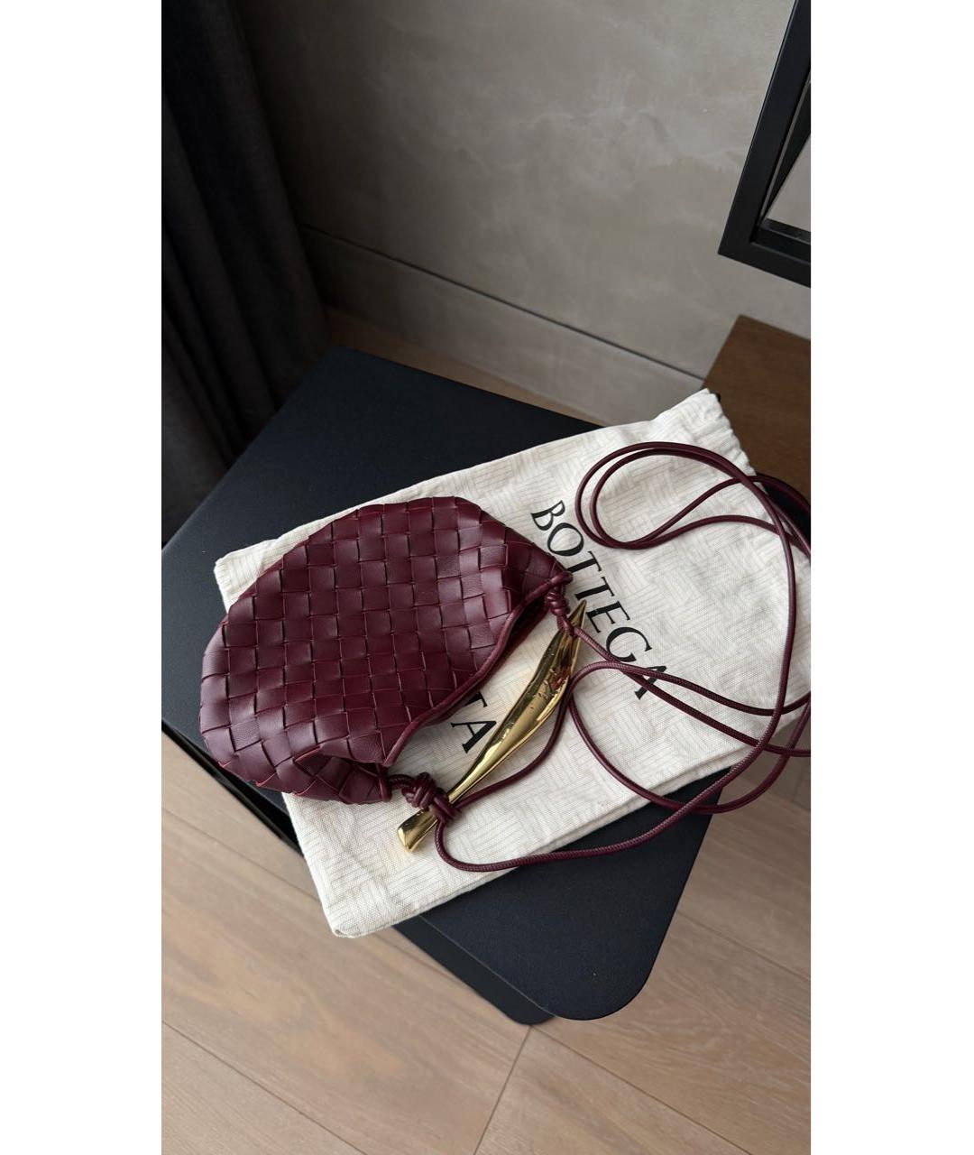 BOTTEGA VENETA Бордовая кожаная сумка тоут, фото 7