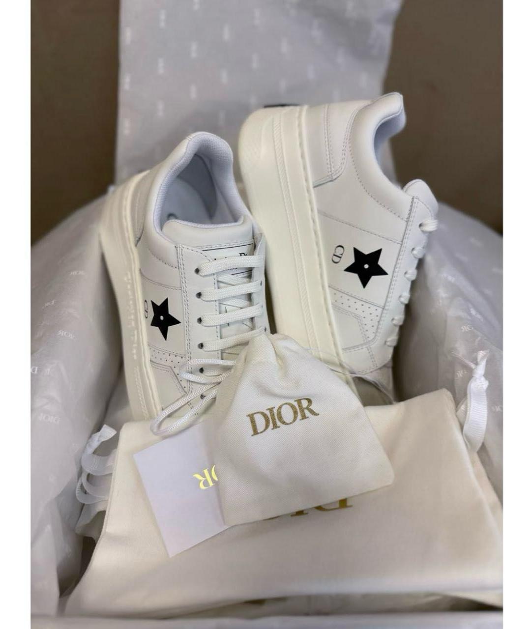 CHRISTIAN DIOR Белые кожаные кроссовки, фото 4