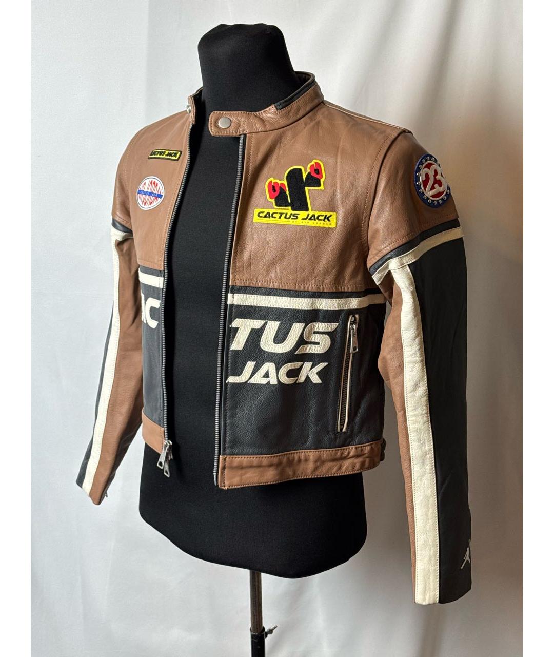 CACTUS JACK BY TRAVIS SCOTT Коричневая кожаная куртка, фото 5