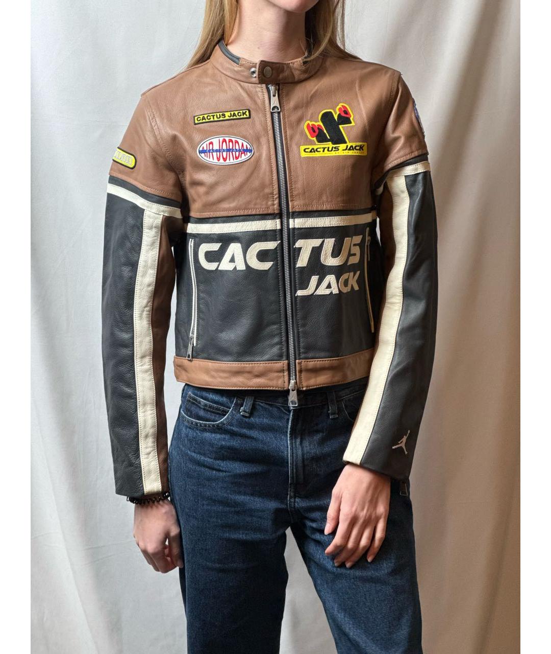 CACTUS JACK BY TRAVIS SCOTT Коричневая кожаная куртка, фото 2