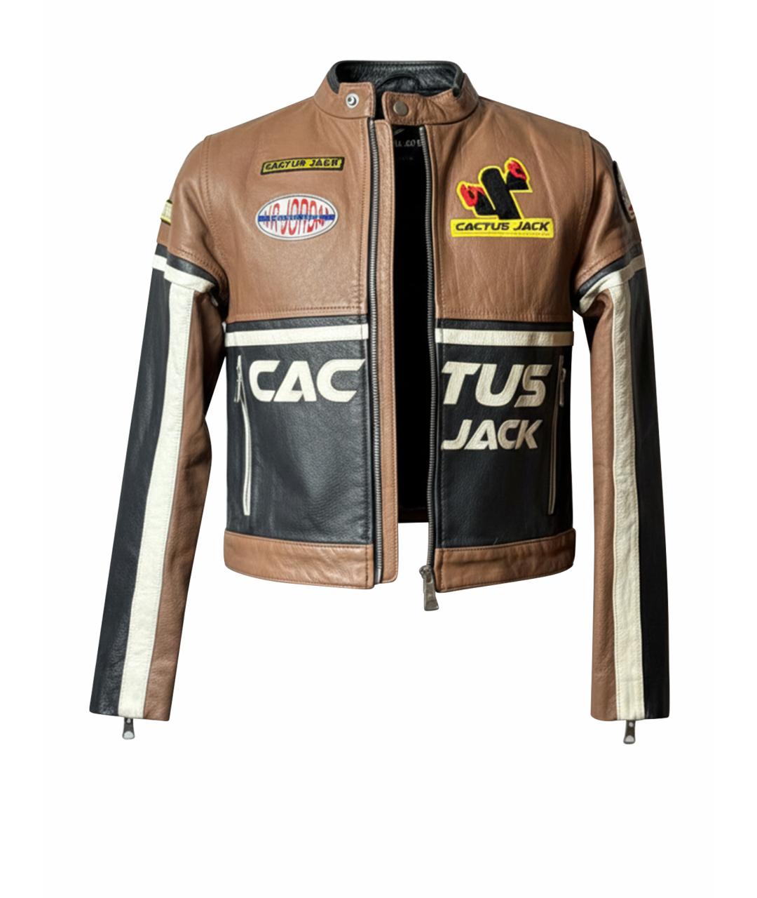 CACTUS JACK BY TRAVIS SCOTT Коричневая кожаная куртка, фото 1