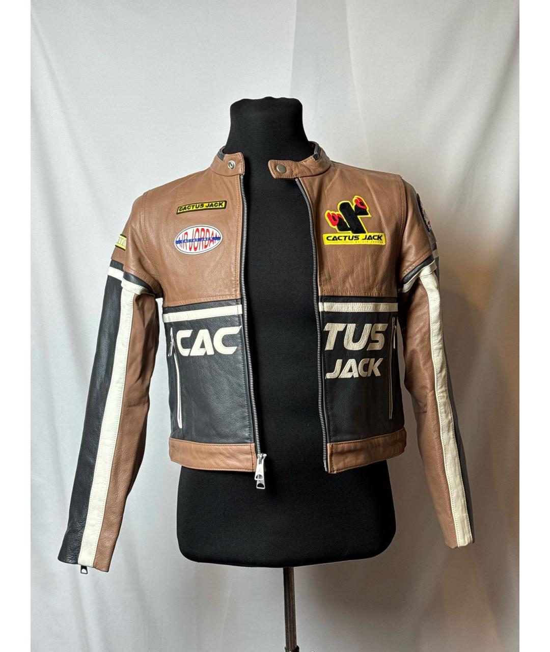 CACTUS JACK BY TRAVIS SCOTT Коричневая кожаная куртка, фото 9
