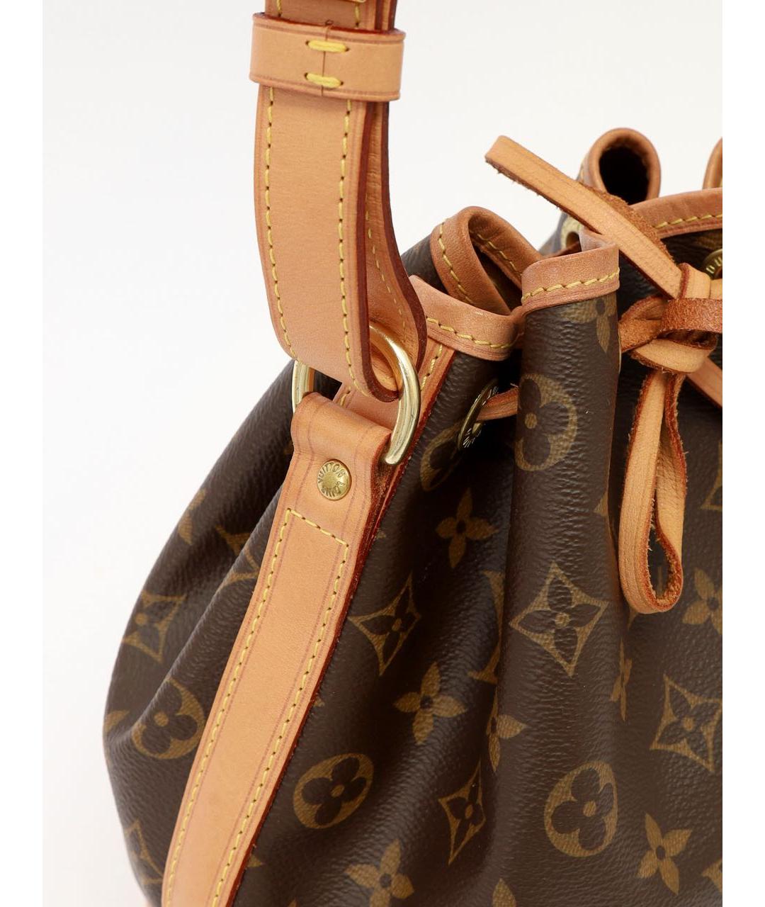 LOUIS VUITTON Коричневая кожаная сумка тоут, фото 8