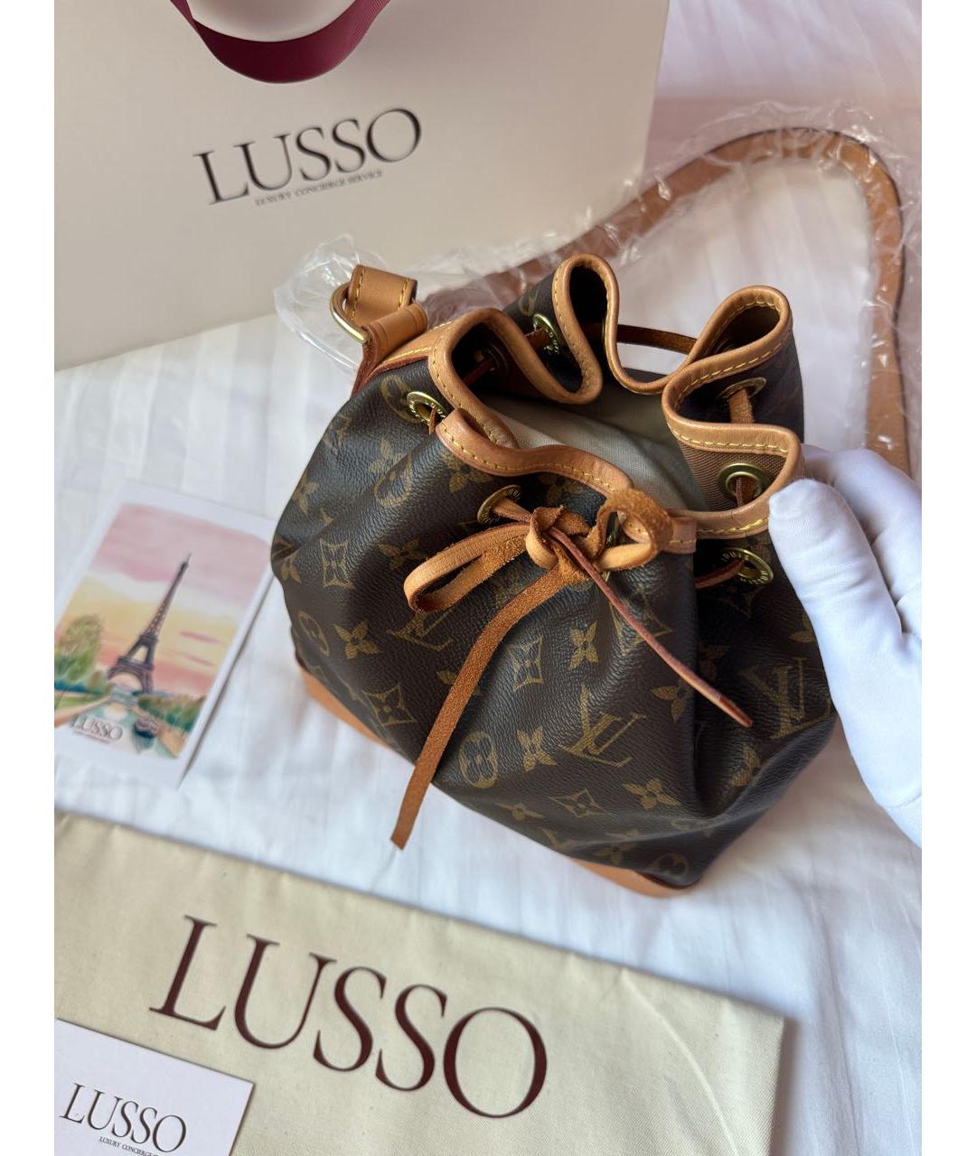 LOUIS VUITTON Коричневая кожаная сумка тоут, фото 6