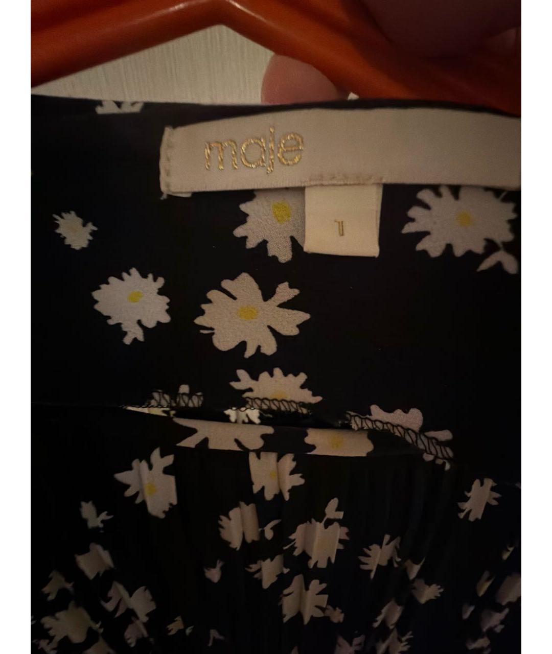 MAJE Черное полиэстеровое повседневное платье, фото 3