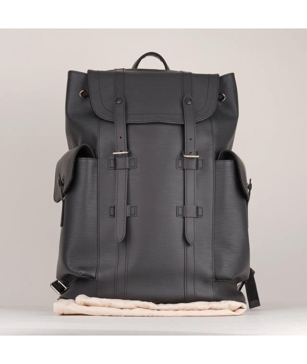 LOUIS VUITTON Черный кожаный рюкзак, фото 2