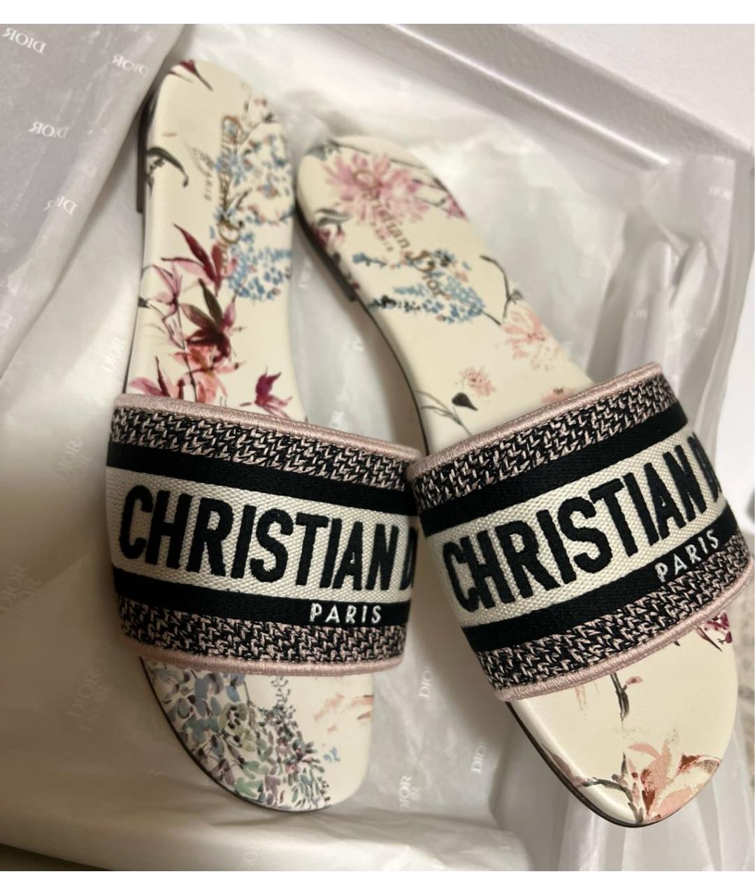 CHRISTIAN DIOR Текстильные шлепанцы, фото 3