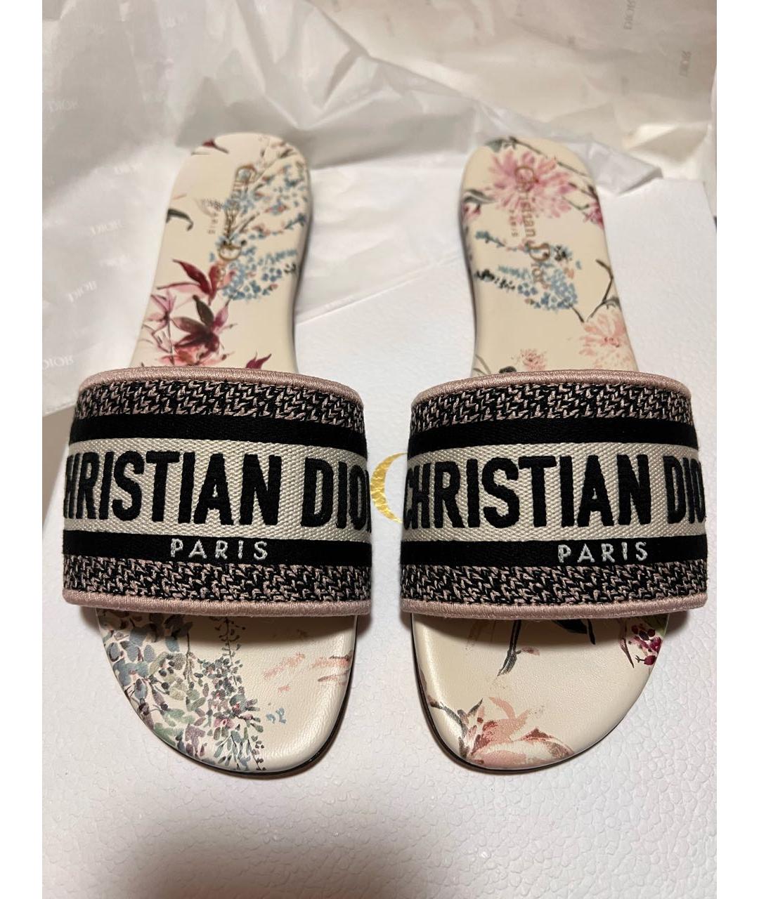 CHRISTIAN DIOR Текстильные шлепанцы, фото 4