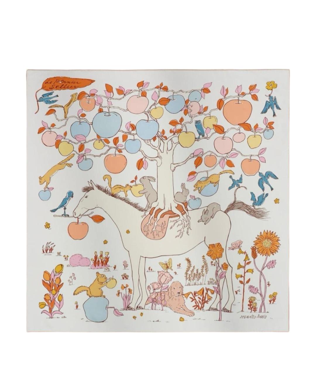 HERMES Мульти шелковый платок, фото 1