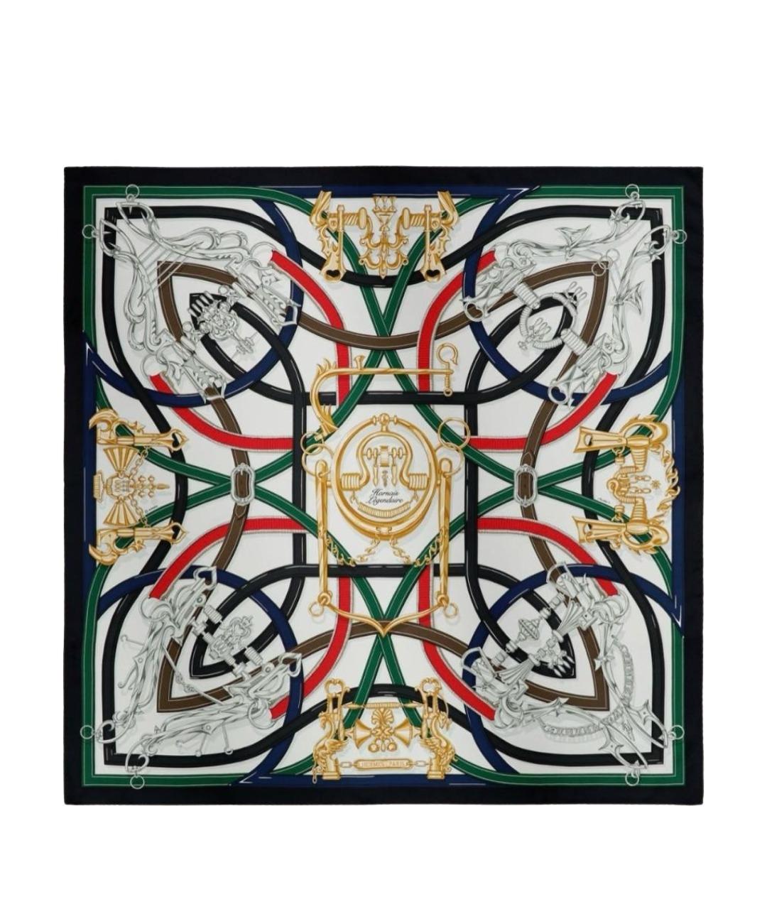 HERMES Мульти шелковый платок, фото 1