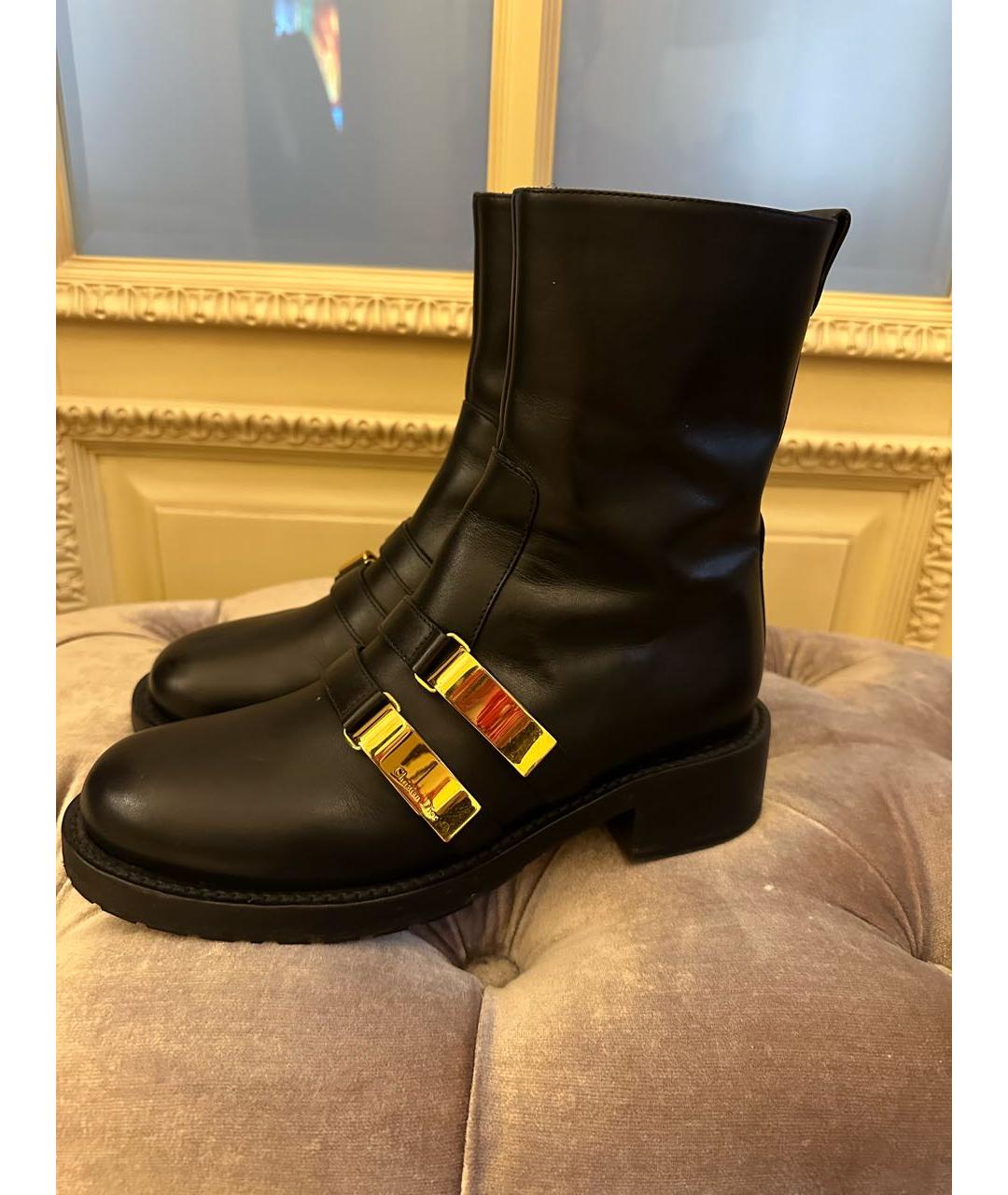 CHRISTIAN DIOR Черные кожаные ботинки, фото 9