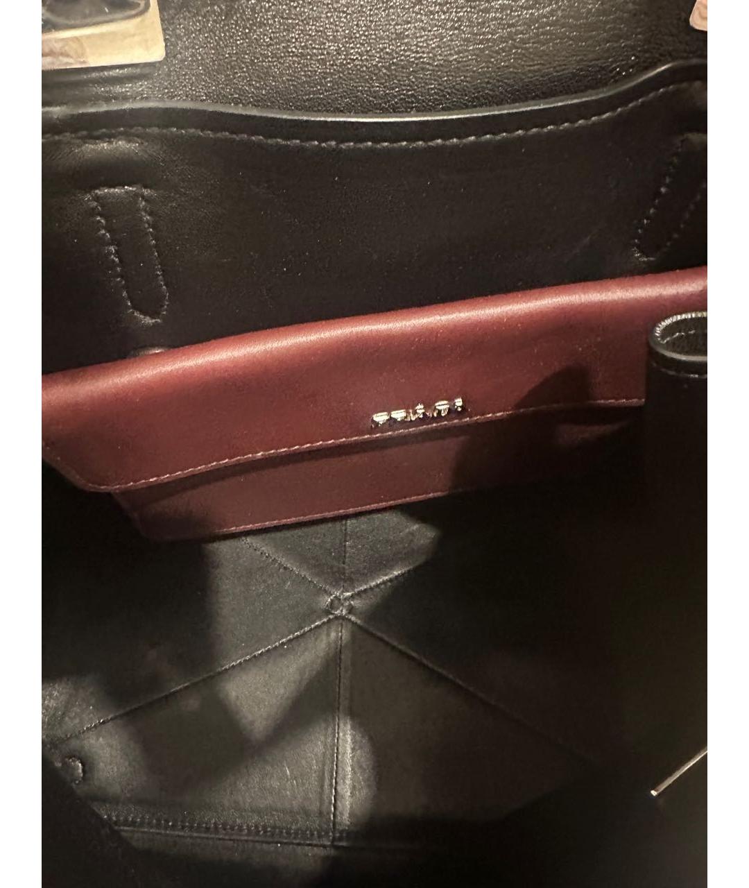 PRADA Бордовая кожаная сумка с короткими ручками, фото 7