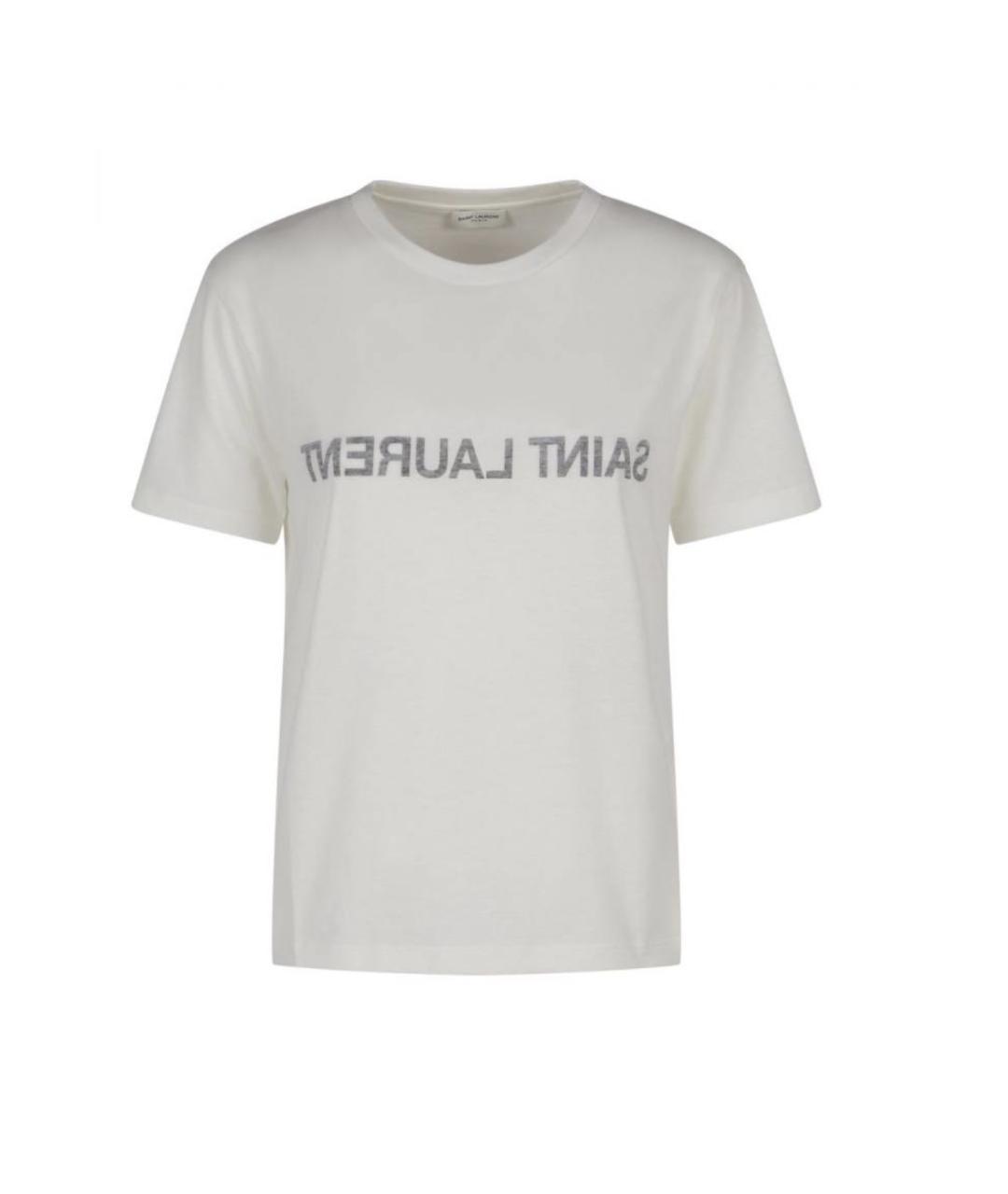 SAINT LAURENT Белая хлопковая футболка, фото 3