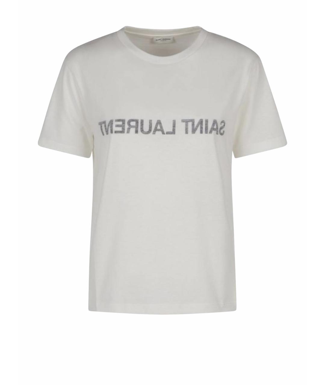 SAINT LAURENT Белая хлопковая футболка, фото 1