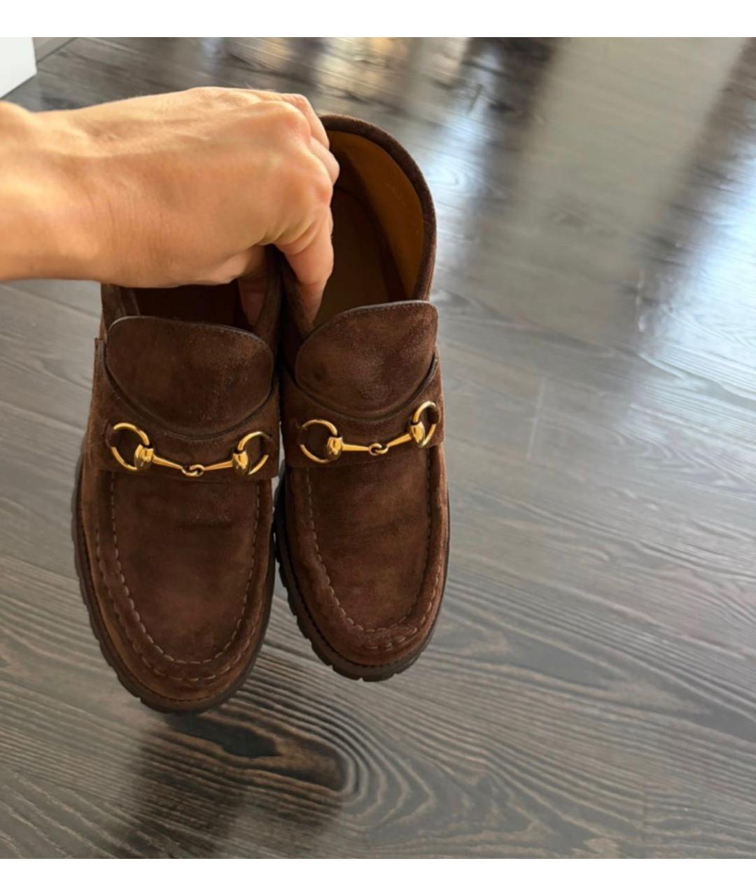 GUCCI Коричневые замшевые ботинки, фото 5