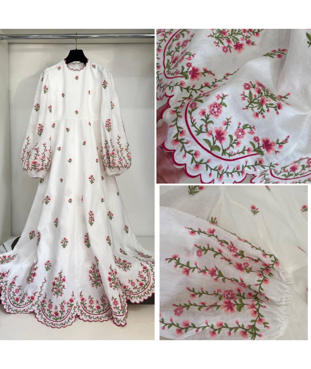 ZIMMERMANN Белое льняное повседневное платье, фото 2