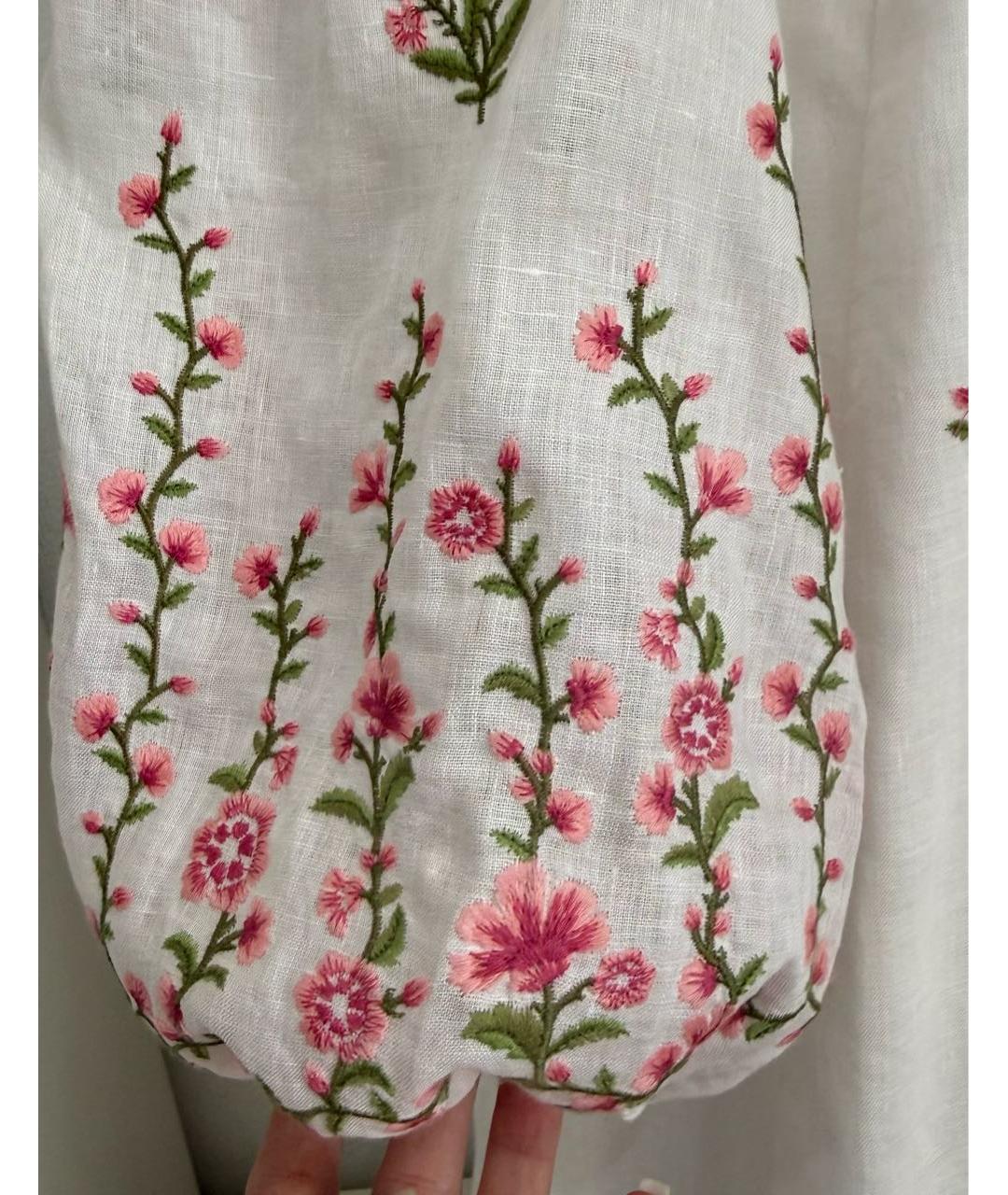 ZIMMERMANN Белое льняное повседневное платье, фото 7
