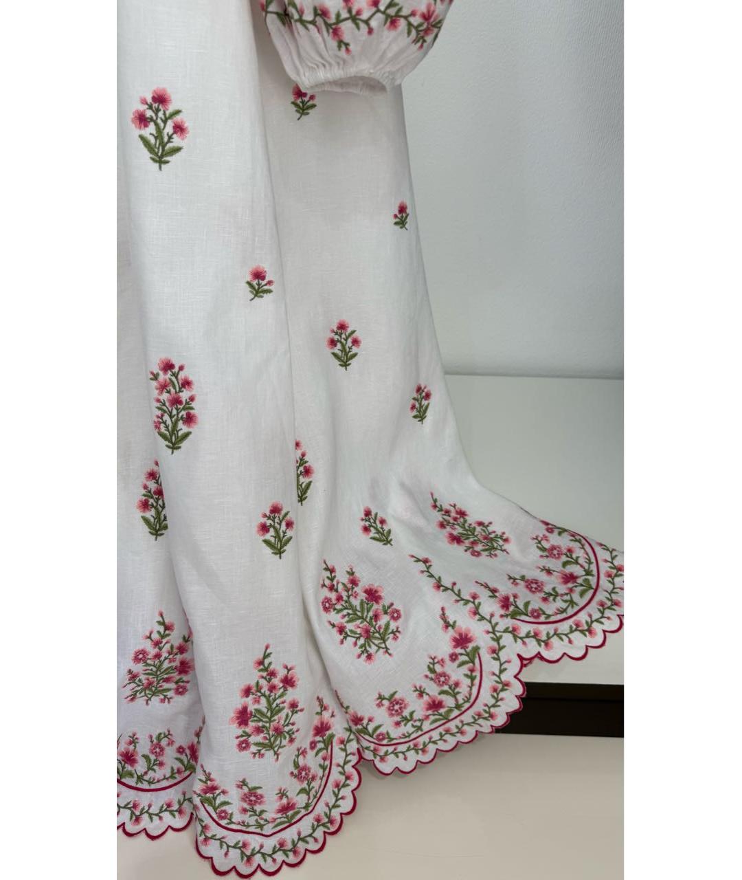 ZIMMERMANN Белое льняное повседневное платье, фото 6
