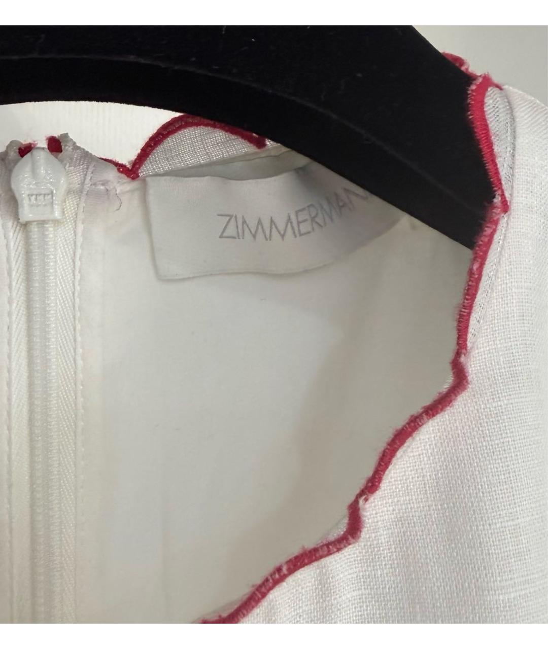 ZIMMERMANN Белое льняное повседневное платье, фото 4