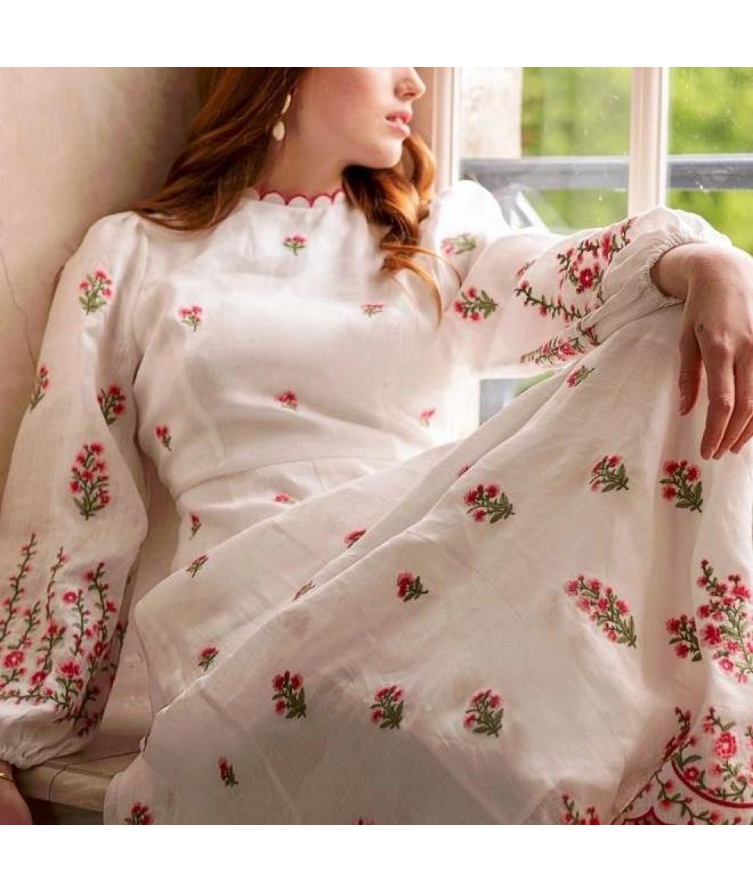 ZIMMERMANN Белое льняное повседневное платье, фото 3