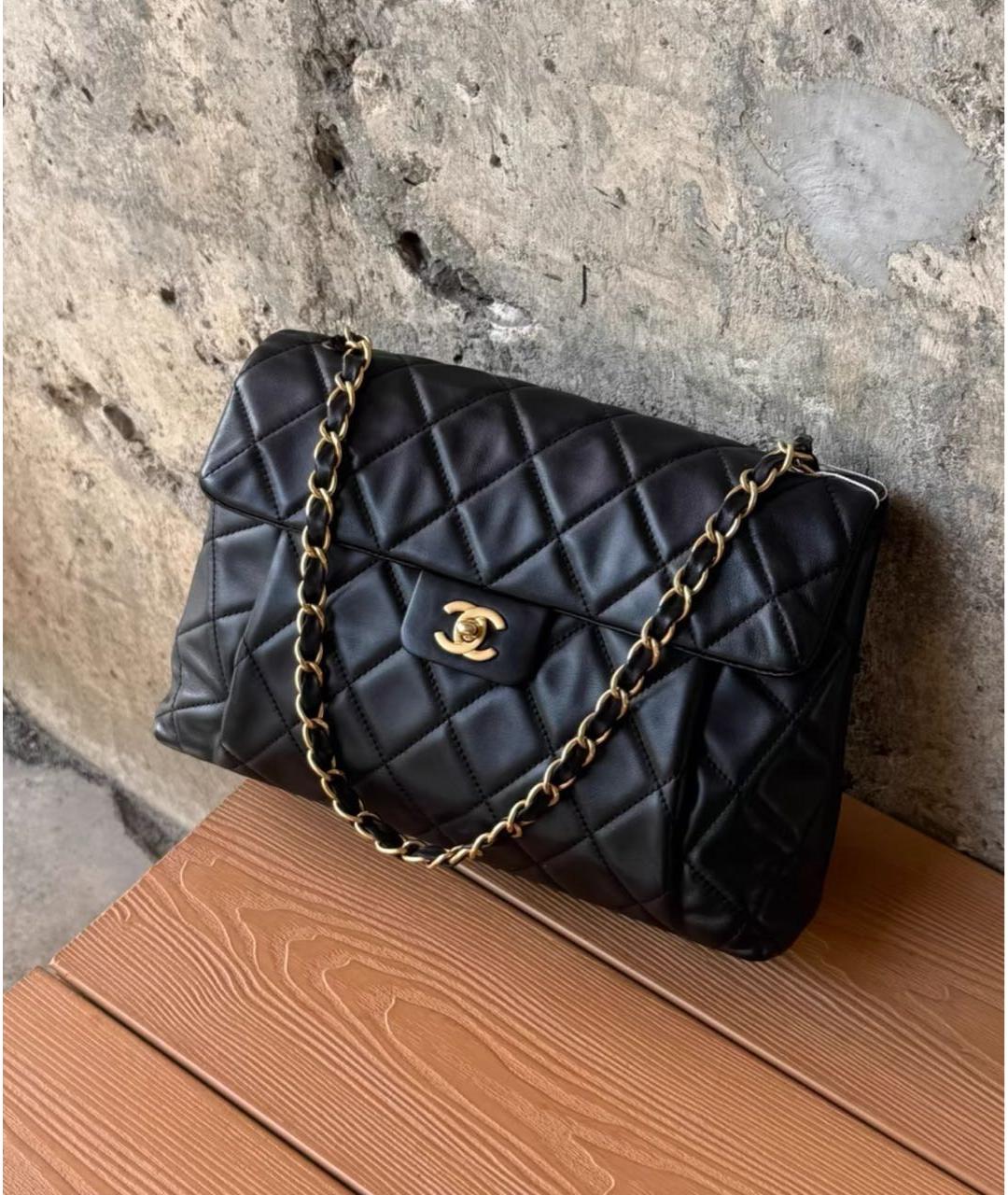 CHANEL Черная кожаная сумка через плечо, фото 6